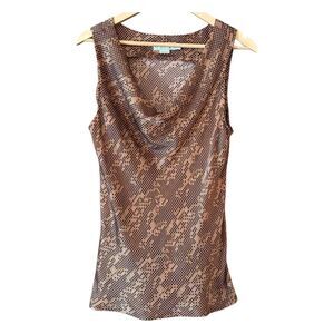 GARFIELD & MARKS 100% Silk Drape Neck Tank Vintage 80s 90s Made In NYC